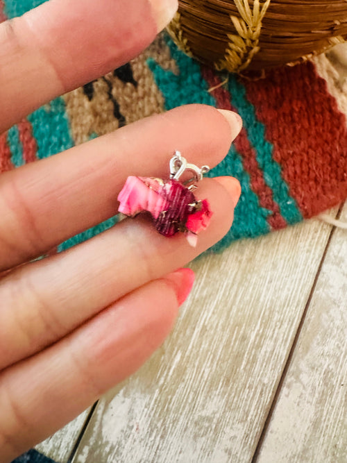 Navajo Hand Carved Rose Dahlia Buffalo Charm