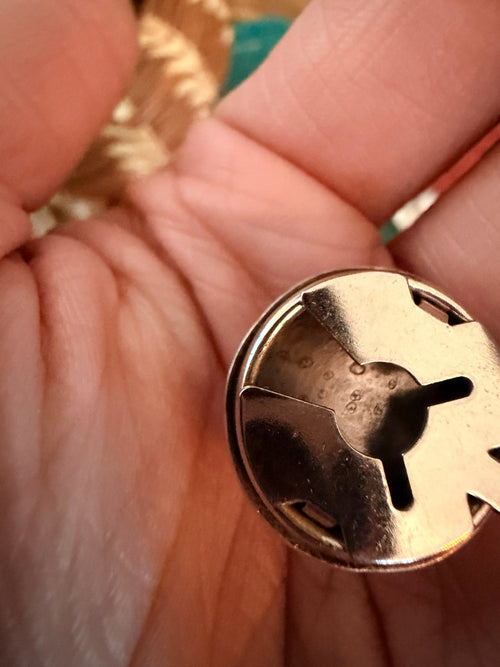 Handcrafted Vintage Old Pawn Sterling Silver and CZ Button Covers