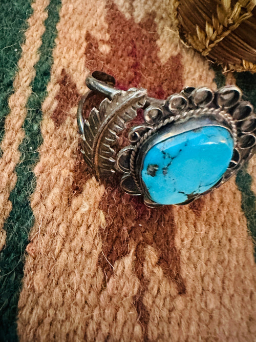 Old Pawn Navajo Turquoise & Sterling Silver Cuff Bracelet
