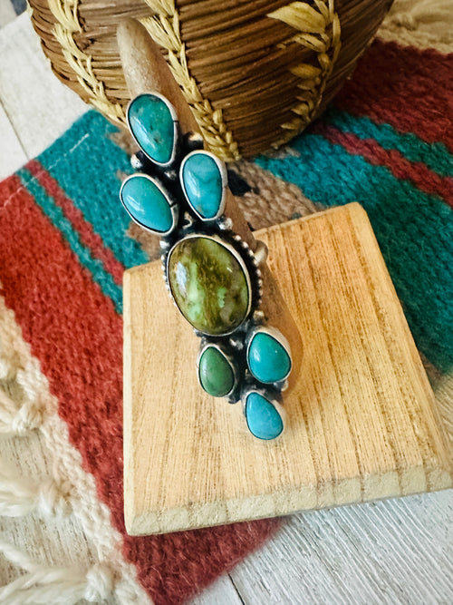 Navajo Turquoise & Sterling Silver Adjustable Statement Ring