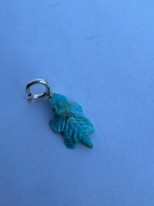 Zuni Hand Carved Turquoise Hornytoad Charm