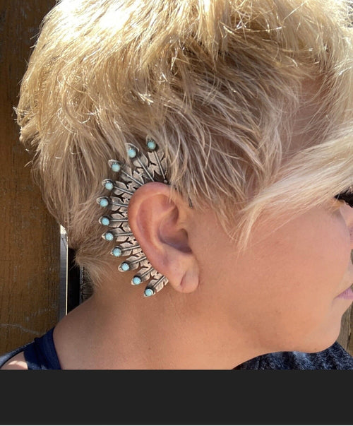 Navajo Sterling Silver Feather Cuff Earring(Left  Side)