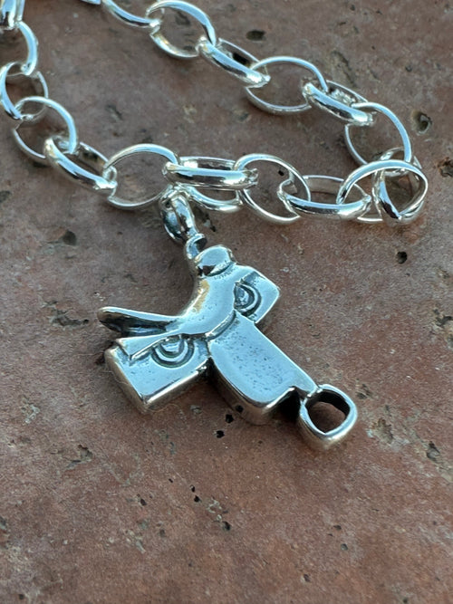 Navajo Crafted Sterling Silver Saddle Up Charm