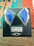 Handcrafted Old Pawn Sterling Silver & Azurite Post Earrings