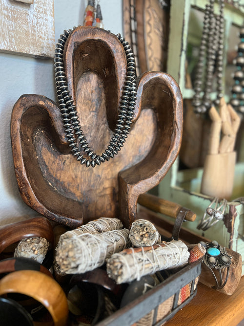 Handcrafted 11mm Sterling Silver Saucer Pearl Bead Necklace by Michelle Jameson, 18 inches