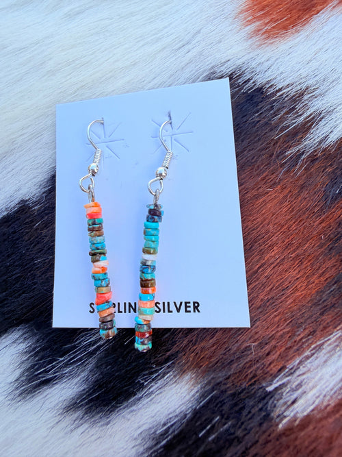 Handcrafted Multi Stone Beaded Dangle Earrings