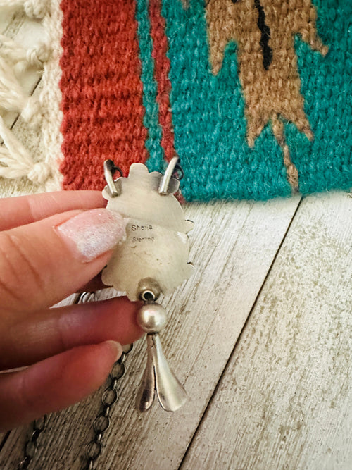 Navajo Sterling Silver & Turquoise Blossom Necklace