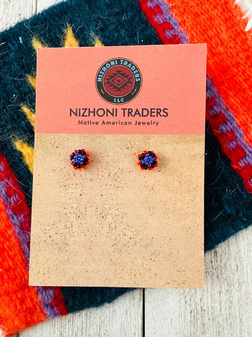 Navajo Handmade Beaded Stud Earrings