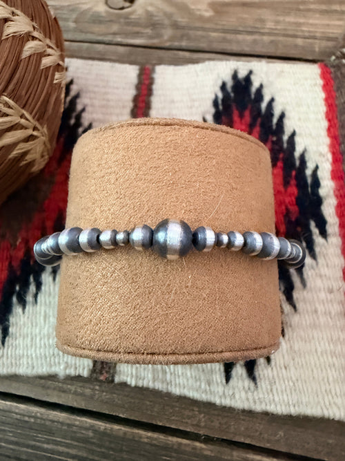 Handcrafted Sterling Silver Pearl Beaded Bracelet