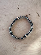 Handmade Sterling Silver Beaded Stretch Bracelet