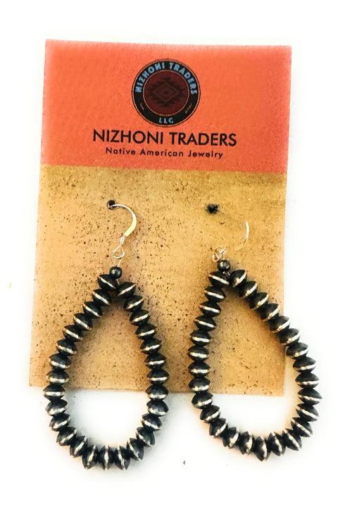 Handcrafted Sterling Silver Saucer Pearl Dangle Hoop Earrings