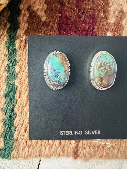 Navajo Sterling Silver & Royston Turquoise Post Earrings