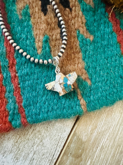 Navajo Hand Carved Blue Mojave Eagle Charm