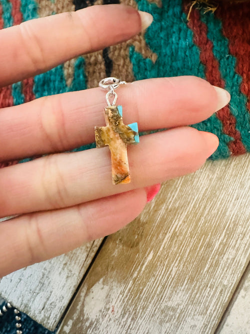 Navajo Hand Carved Spice Cross Charm