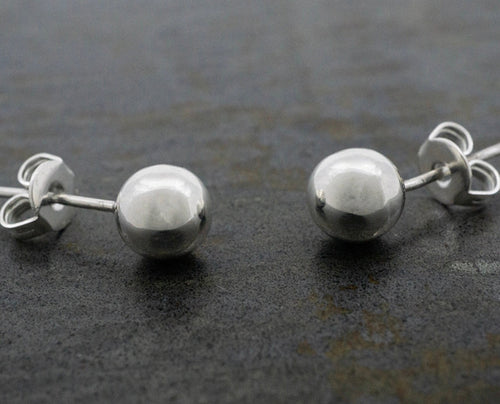 6mm Silver Bead Studs