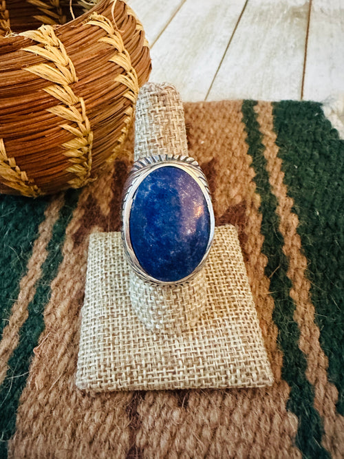 Old Pawn Navajo Sterling Silver & Lapis Men’s Ring Size 8.75