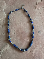 Handmade Sterling Silver & Lapis Beaded Necklace