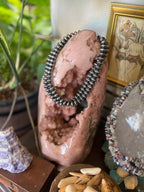 Handcrafted 13.5mm Sterling Silver Saucer Pearl Bead Necklace by Michelle Jameson, 18 inches