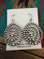 Handcrafted Sterling Silver Pearl Beaded Dangle Earrings