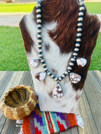 Handcrafted Wild Horse & Sterling Silver Beaded Necklace