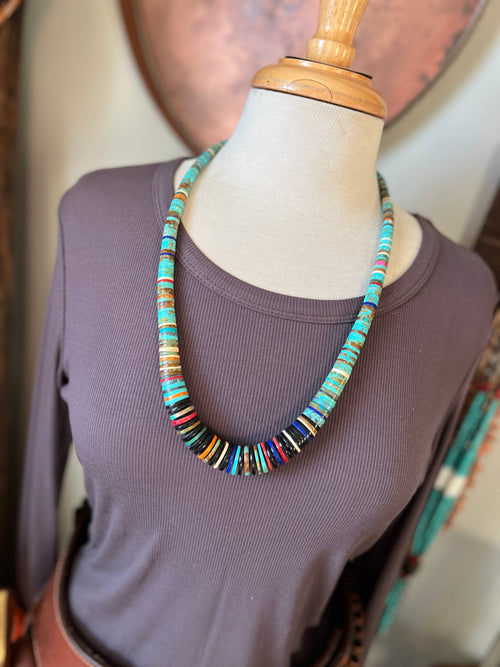 Ronald Chavez Handcrafted Multistone Heishi Beaded Santo Domingo Necklace, #2