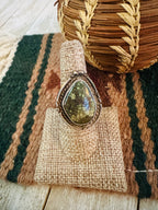 Old Pawn Handcrafted Turquoise & Sterling Silver Ring Size 7