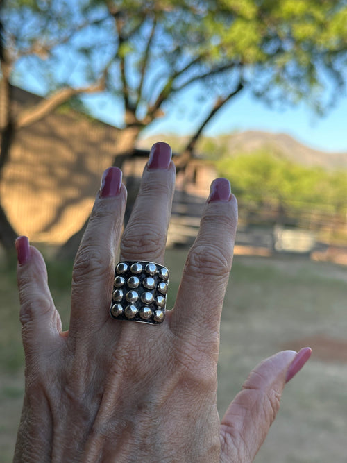 Handmade Sterling Silver 4mm Ball Ring Adjustable