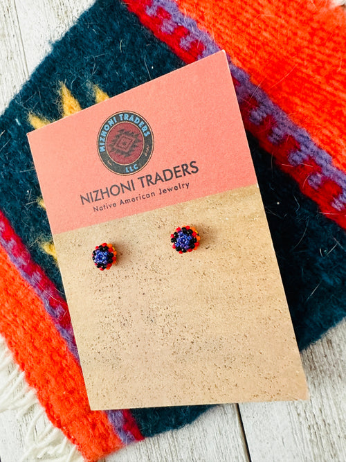 Navajo Handmade Beaded Stud Earrings