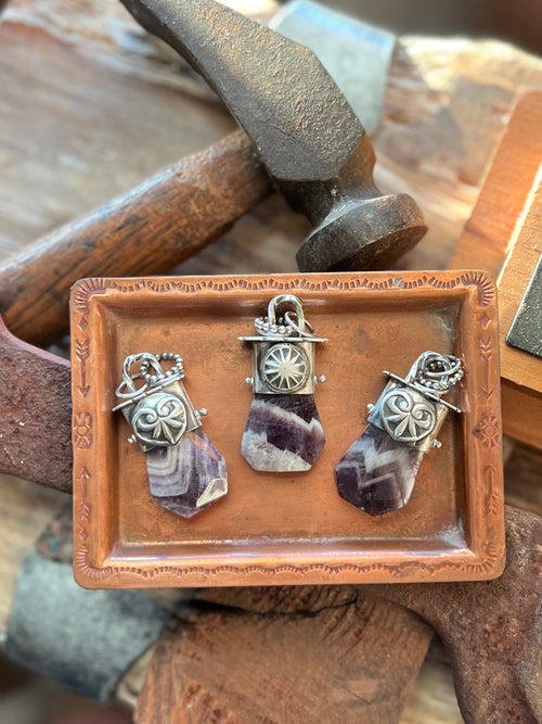 Tularosa Sterling Silver Gem Collector 30” + 2” Beaded Necklace w/ Amethyst Pendant