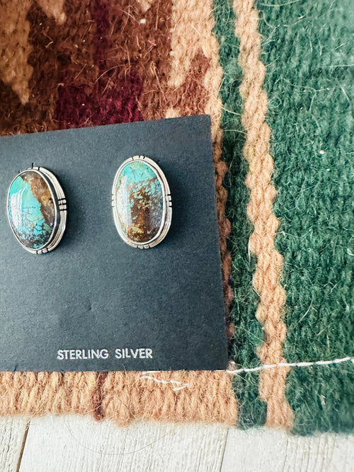 Navajo Sterling Silver & Royston Turquoise Post Earrings