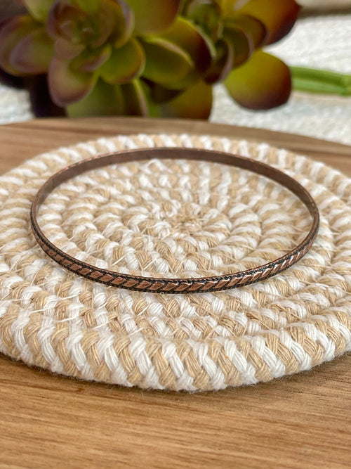 Vintage Handmade Copper Bangle Bracelet