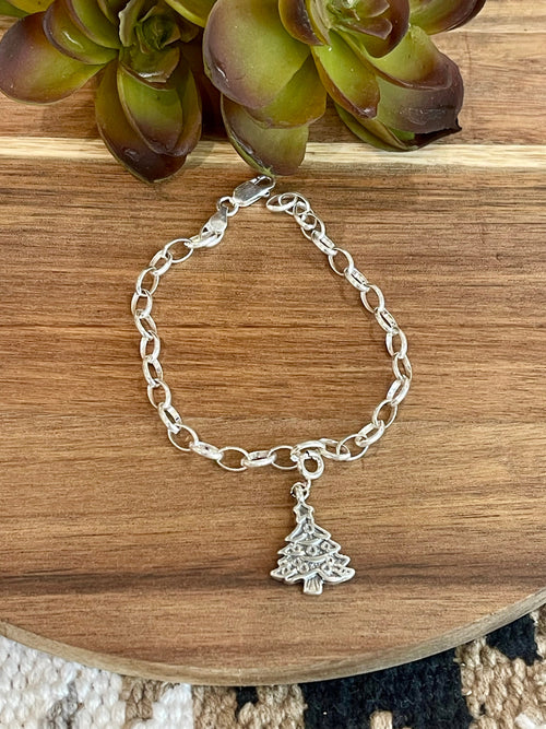 Native Handmade Sterling Silver CHRISTMAS TREE Charm