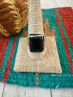 Old Pawn Navajo Sterling Silver & Onyx Ring