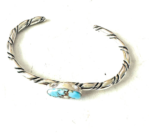 Navajo Sterling Silver & Golden Hills Turquoise Cuff Bracelet