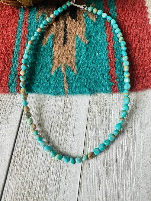 Navajo Turquoise & Sterling Silver Beaded Necklace