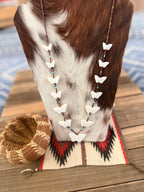 Handcrafted Beaded Fetish Butterfly Necklace 28" by Larry Cisco