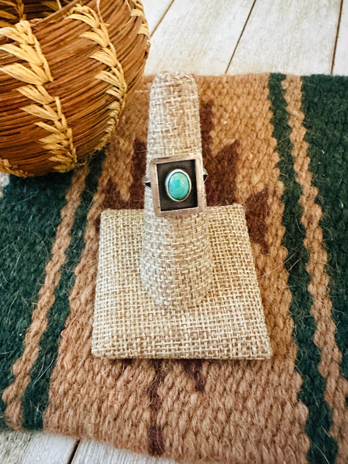 Old Pawn Navajo Sterling Silver & Turquoise Ring Size 6.25
