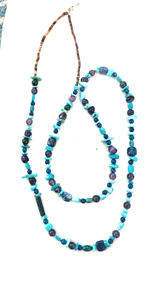 Navajo Multi Stone & Heishi Beaded 32” Necklace