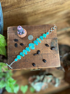 Murphy Platero Handcrafted Kingman Turquoise and Sterling Silver Link Bracelet