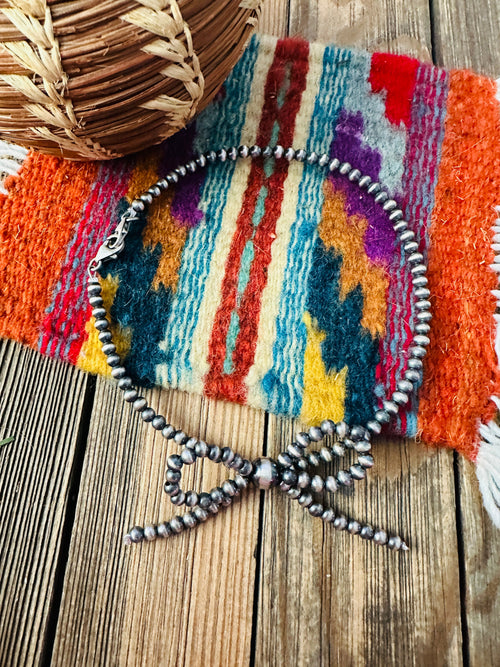 Handcrafted Sterling Silver Beaded Bow Hat Band