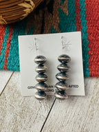 Navajo Sterling Silver Pearl Beaded Dangle Earrings