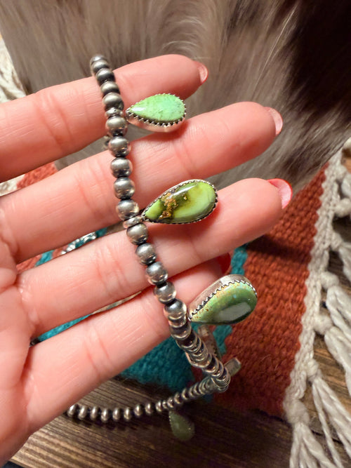 Handcrafted Sonoran Gold and Sterling Silver Squash Blossom Necklace
