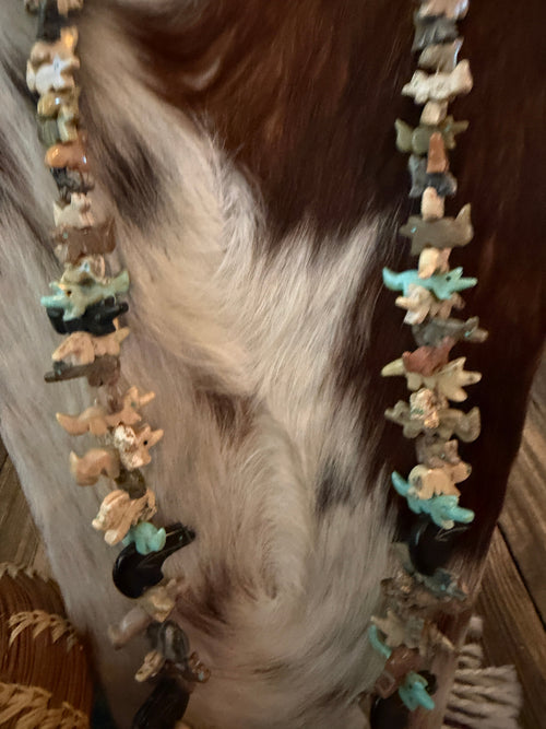 Old Pawn Handcrafted Multi Stone Fetish Beaded 30” Necklace