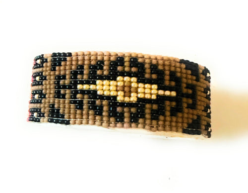 Navajo Made Beaded Leather Bracelet