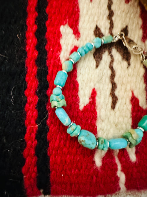 Navajo Turquoise & Sterling Silver Beaded Bracelet