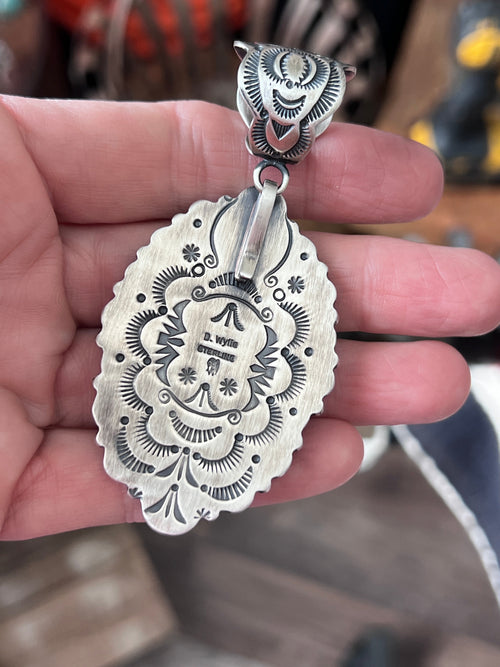 Diane Wylie Sterling Silver, Royston Ribbon & Sonoran Mountain Turquoise Cluster Pendants