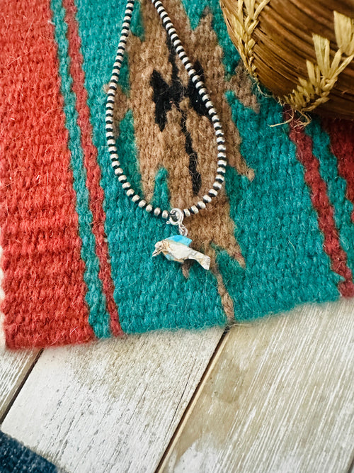 Navajo Hand Carved Blue Mojave Dolphin Charm
