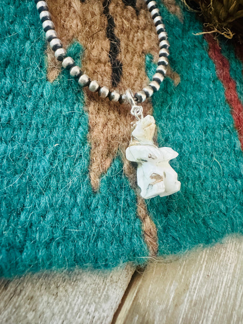 Navajo Hand Carved Blue Mojave Bear Charm