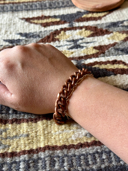 Vintage Handmade Copper Link Bracelet