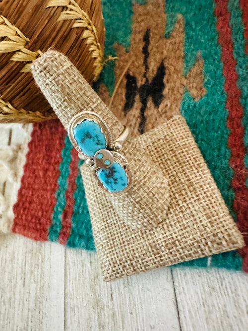 Old Pawn Zuni Sterling Silver & Turquoise Ring by Effie Calavaza